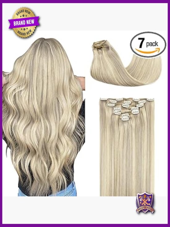 Clip In Hair Extensions Real Human Hair Remy 18 inch 120g 7 Pcs